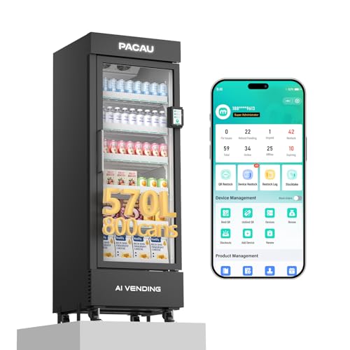 Image of Smart Vending Machine for Sale, Commercial Snack and Drink Combo Vending Machine, Refrigerated Automatic Vending Machine with Credit Card & NFC Payment for Office, Apartment, Gym