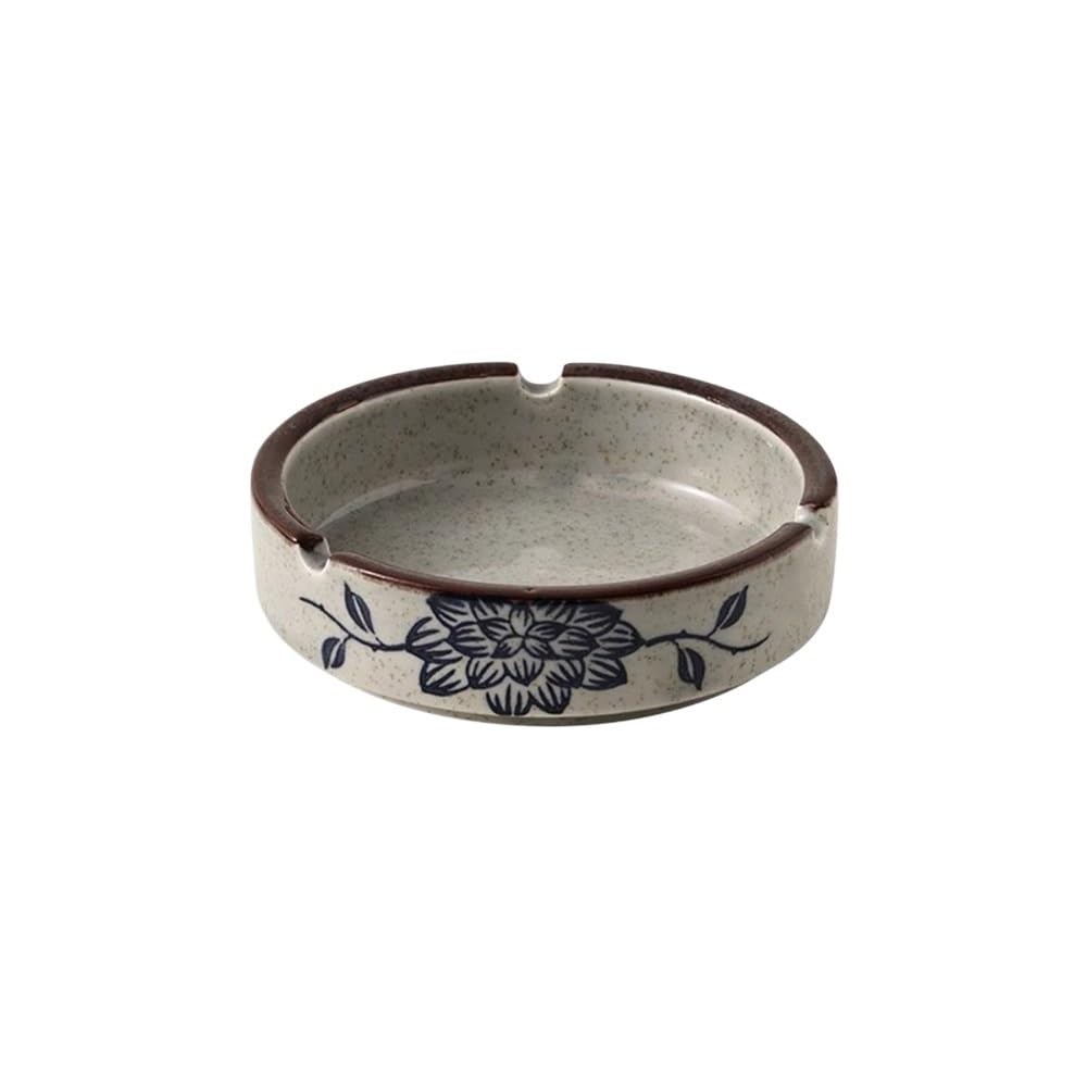 Indoor Decorative Ceramic Lotus Pattern Ashtray Round Shape Desktop Portable for Offices Living Room Restaurants Outdoor etc for Desktop