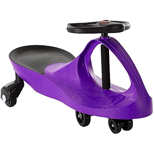Wiggle Car Ride on Toy - No Batteries, Gears, or Pedals - Just Twist, Swivel, and Go - Outdoor Ride Ons for Kids 3 Years and Up by Lil' Rider (Purple) Large