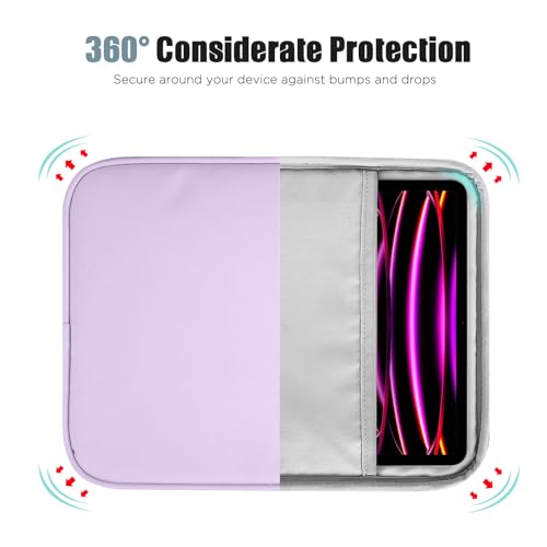Image of TiMOVO 13 Inch Tablet Sleeve with Pocket for iPad Air 13 inch M3 2025, iPad Pro 13 inch /12.9 inch, Galaxy Tab S9 /S10 Plus /S9 FE+ 12.4 inch, Remarkable Paper Pro 11.8 inch, Purple Lavender