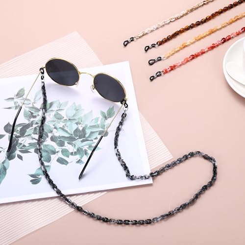 Image of uxcell Eyeglass Chains for Women, Resin Eyeglass Holder Chains Adjustable Sunglasses Lanyards Holder Chains