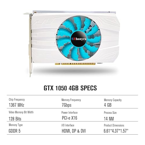 Image of Geforce GTX 1050 4GB Gaming Graphics Card GDDR5 128 Bit PCI E x16 Bus Powered Displayport 1.4 HDMI 2.0 DVI Ports