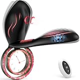 QgLust Cockring-Vibrator, 10-Frequenz-Dual-Vibrationsmodus, Doppel-Penisring-Paar-Sexspielzeug, kann die Erektion verlängern und Penis-Sexspielzeug stimulieren (schwarz)