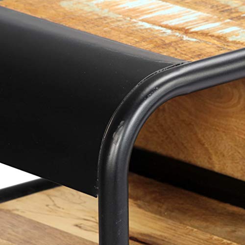 Mesa consola de madera maciza con cajón mueble recibidor industrial 5