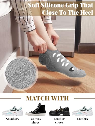 Suhine 8 Pairs Cute No Show Socks for Women Funny Animal Ankle Socks Non Slip Cartoon Invisible Flat Boat Liner Socklets(Lovely Animal)3