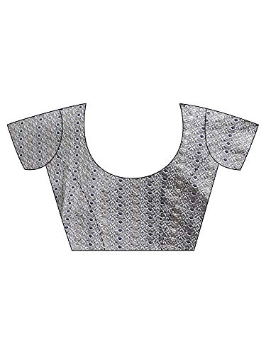Image of AKHILAM Women's Chanderi Pure Georgette Saree with Blouse Piece