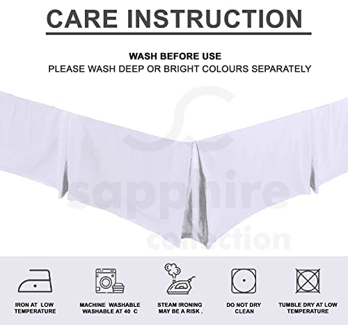Falda de cama plisada para ocultar somier doble en polialgodón blanco Sapphire Collection 4