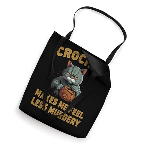 Bolsa Tote Funny Cat Crochet miniatura 2