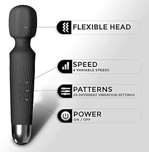 ZIZLY Electric Handheld Full Body Massager Personal Wand Massager for Woman Mini Waterproof Wireless Massager Wand with Vibration Modes USB Rechargeable Full Body Hand-Held Back Massager