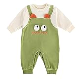 [Reegoo Peter] ベビー服 男の子 ロンパース カバーオール 赤ちゃん服 新生児服 外出着 かわいい 前開き 長袖 緑 90 18-24ヶ月