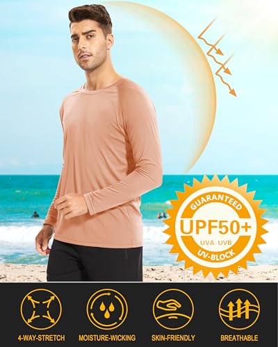 Image of MAGCOMSEN Men's Long Sleeve Shirts UPF 50+ UV Sun Protection Athletic Shirts for Hiking Running Workout Rash Guard