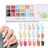 Gel zum Verblenden – 18 Farben in festem Farbverlauf – Farbpalette für Gelnägel – für...