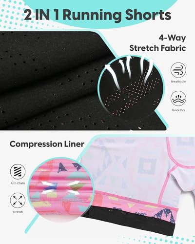 Image of maamgic Mens Running Shorts with Compression Liner 5 inch Quick Dry Workout Shorts Anti-Chafe Gym Shorts 2 in 1 Athletic Shorts