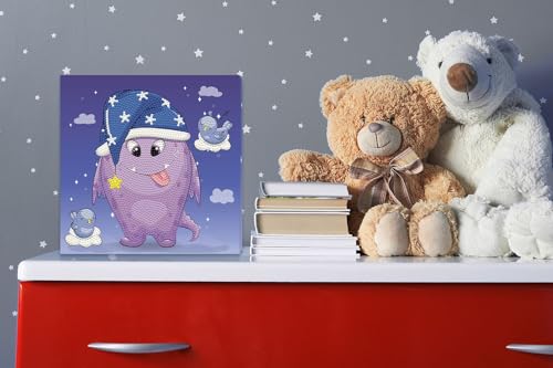 Image of DIAMOND DOTZ Monster Tale Dotz Box Monster Diamond Painting Kits for Adults - Diamond Art Kits a Relaxing Creative Craft Kit with Dotz Gems 8.7 inchx8.7 inch