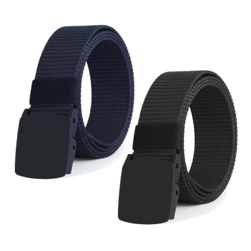 GNALIA Cinturón Niño 1 Unidad Negro Talla Única, Cinturón De Nylon Con Hebilla Metálica Para Pantalones, Béisbol Y Golf Para Niños