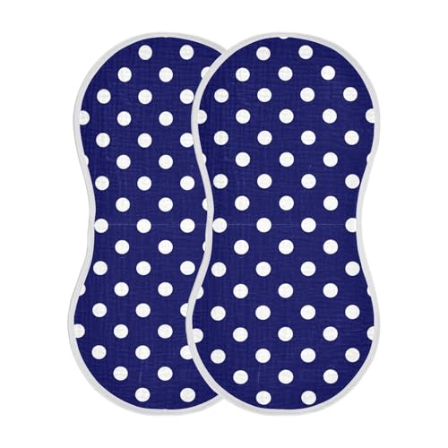 Polka Dot Blue Baby Burp Cloths Absorbent Cotton Burp Cloths Rags Burping Clothes for Babies Burp Cloth Baby Bibs Washcloths for Baby Boy Girl Wipes 22x11IN,2 Pack