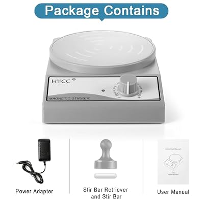 HYCC Laboratory Magnetic Stirrer with Magnetic Stirring bar and Stirring bar Retriever, 3000 RPM, max. Capacity: 3000ml