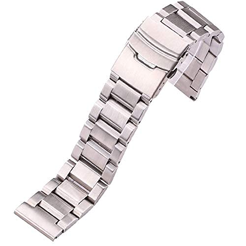 Bracelet de montre en acier inoxydable anti-usure bleu noir or 22mm pour homme