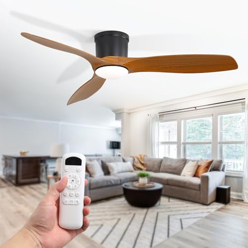 Sofucor 132cm Ventilador de Techo con Luz, 6 Velocidades, Mando, Temporizador, Motor DC, LED Silencioso Ventilador Techo con Lampara para Dormitorio Salon