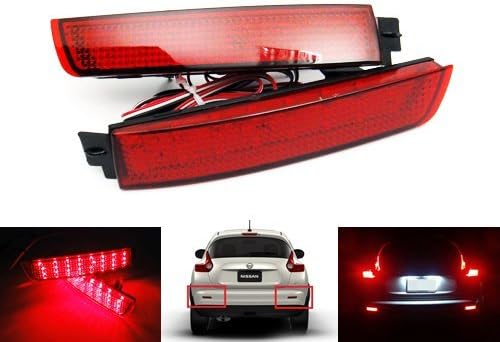LEDIN 265605C000 OEM Replacement for Nissan Infiniti Red Lens LED Rear Bumper Reflector Tail Brake Stop Light
