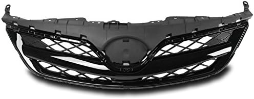 Upper Hood Grille Grill Gloss Black Compatible with 2011-2012 Toyota Corolla E140