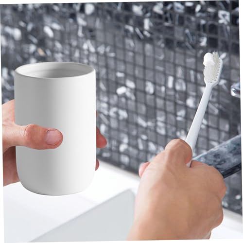 Porte-brosse à dents et gobelet de bain réutilisable blanc - 5