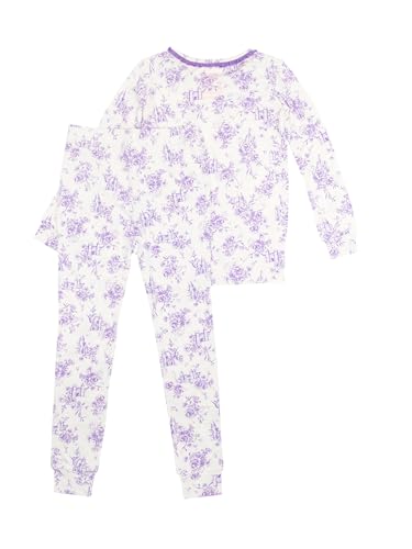 RuffleButts SoftSnooze™ Viscose from Bamboo Girls Ruffle Long Sleeve Pajama Set2