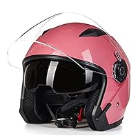 Vintage Open Helm 3/4 Motor Half Helm met Zonneklep DOT Gecertificeerd Zomer Retro Licht Scooter Jet Helm voor Mannen Vrouwen Straat Bromfiets ATV Chopper (Color : R, Size : M=57-58cm