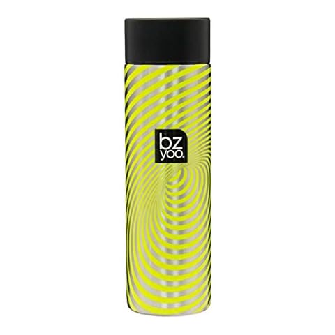 bzyoo Hydro Double Wall Vacuum Insulated 18/8 Stainless Steel Reusable 16oz Leak-Proof Thermos Travel Water Coffee Bottle for Gym Hiking Cycling Gifts (16oz, Hypno Lime) Cover