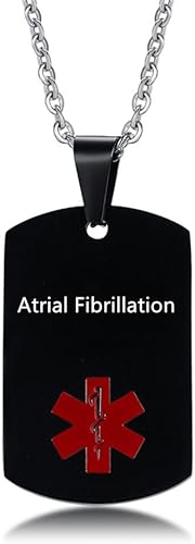 Collar de identificación de alerta médica grabado con láser personalizado para hombres, mujeres, niños y niñas, cadena de acero inoxidable, colgante
