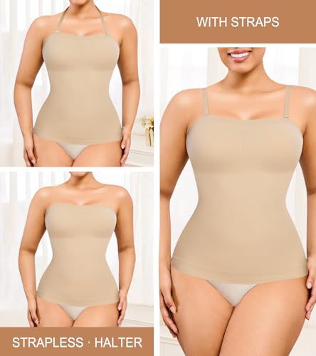 Strapless Shapewear Tank Tops for Women Tummy Control Compression Tanks Shaper Cami Slimming Camisole2