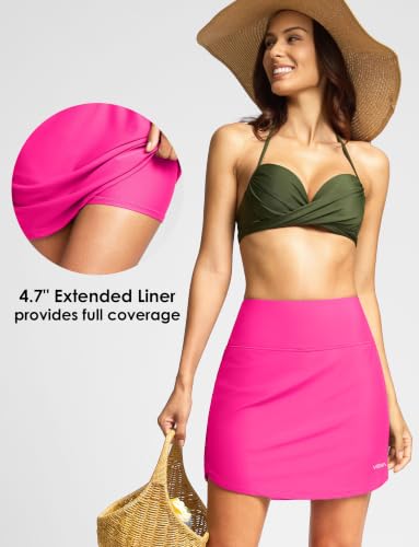Image of Viodia Women's 18 inch /20 inch Long Swim Skirt High Waisted Modest Swimsuits Skirt Bathing Suit Tummy Control Swim Bottoms