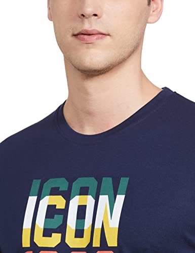 Image of Max Men's Typographic Print Crew Neck Regular Fit T-Shirt