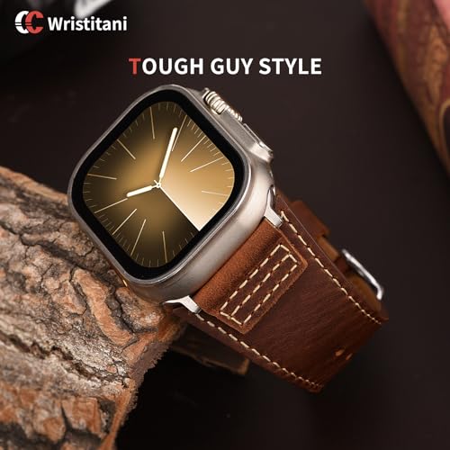 Image of Wristitani Genuine Leather Strap Compatible With Apple Watch