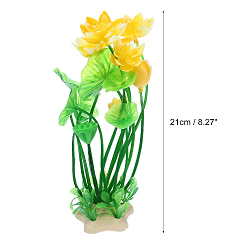 VOCOSTE 1pcs Fish Tank Aquarium Decorations Plants, Yellow 8.27" - Image 5