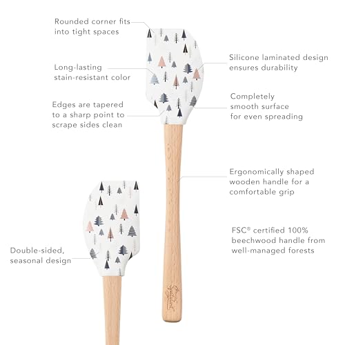 Tovolo Nordic Trees Spatule avec manche en bois pour la préparation des aliments et des repas, pâtisserie, mélange et tournage – vue 3
