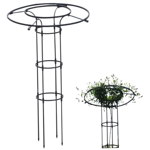 47.2 Tall Garden Obelisk Trellis, Umbrella-shape 3-tier Steel Plant Trellis Indoor, DIY for Climbing Plants Outdoor