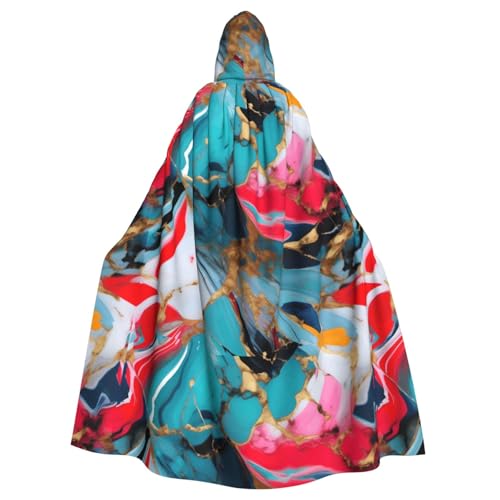 WHJSSF Capa con capucha para adultos con estampado de mármol colorido, capa con capucha súper grande sin cremallera
