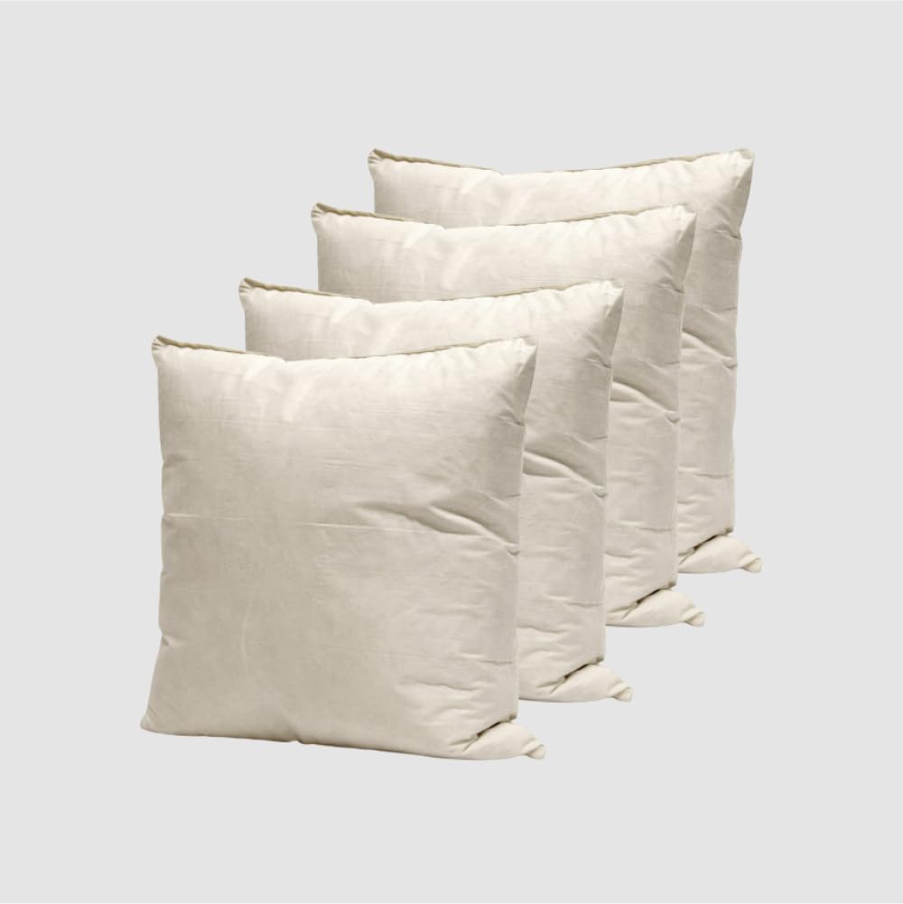 Willco Direct Hollowfiber And Duck Feather Square Cushion Inners Inserts Scatters Filler Filled Pads Hollowfiber Filling Duck Feather Filling (4, Duck 14"X14")