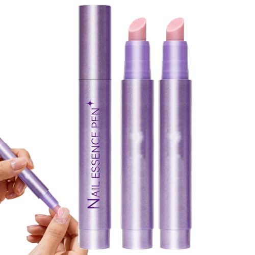 Huile Cuticules Ongles Stylo,3 en 1 Stylo à Huile pour Cuticules,Cuticle Remover,Dissolvant pour Cuticules avec Céramique Pointe Hydratant Fortifiant Éclaircissant Applicateur D'Huile Ongles (2pc)