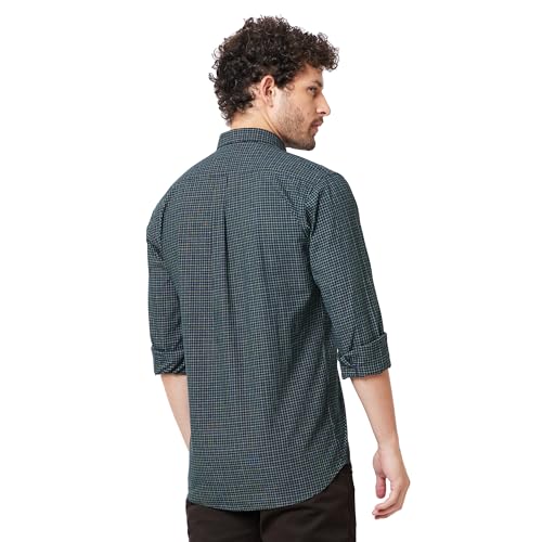 Image of KENNETH COLE New York Mens Slim Fit Cotton Spread Collar Long Sleeve Patch Pocket at Chest Casual Shirt