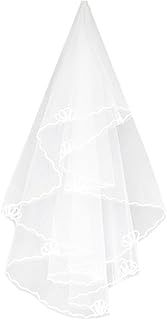 Legou Women Fashion Satin Edge Bridal Veils about 150cm White