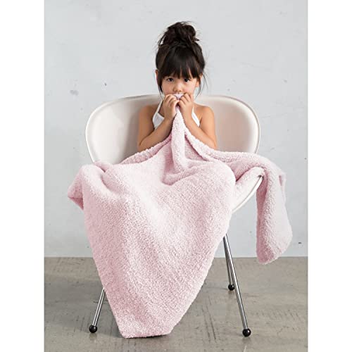 Little Giraffe Plush Chenille Knit Baby Blanket 29" X 35", Pink #TOP2