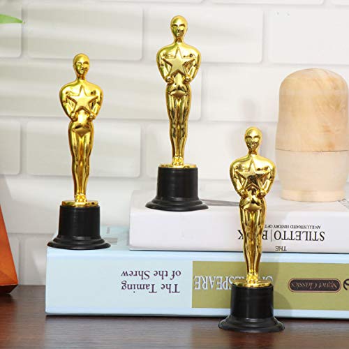 NUOBESTY Troféu de recompensa de plástico de troféu de prêmio dourado para esportes e cerimônias de