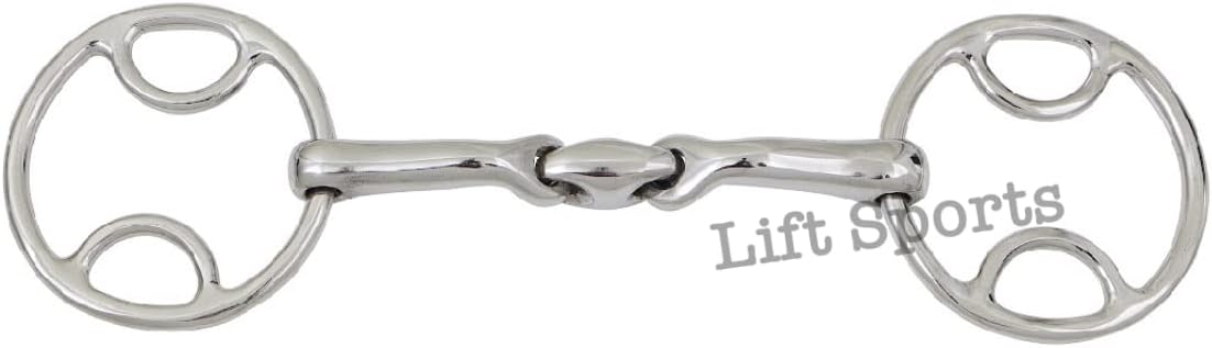 Horse Snaffle Bit Bevel Loop Ring Wilkie Lozenge Fat Stainless Verbindend Angle (5 Inch)