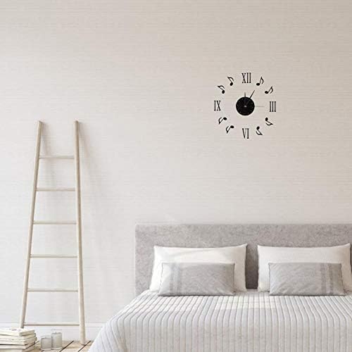 Fdit Musical Note Wall Clock with Vinyl CD Dial Plate and 3D Roman Numerals for Home Decor