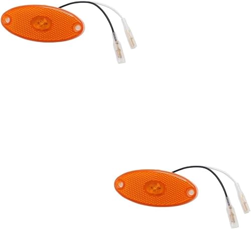 Image of TAKPART 2 PCS Amber Oval LED Side Marker Lamp Light 12V Compatible for Caravan Motorhome SMLR2012