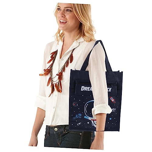 Sac Fourre Tout Toile Grand Format Lot de 4 Cabas de Course et Plage Motif Extraterrestre - 6