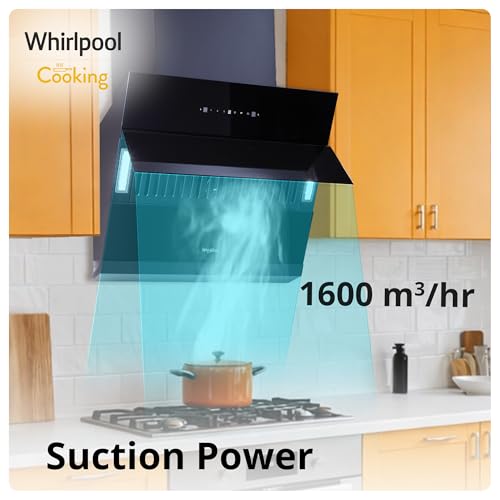 Image of Whirlpool 60cm 1600 m3 /hr Filterless Autoclean Kitchen Chimney with 11 Years Warranty | Made In India (VFL PRO 602 HAC BK HOOD, Touch + Gesture Control, Black)