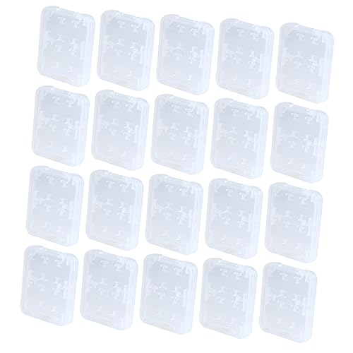 Holibanna 20Pcs Box Card Case with Slots Portable Memory Card Holder Storage Organizer for Easy Access and Secure Locking System for Travel and Daily Use